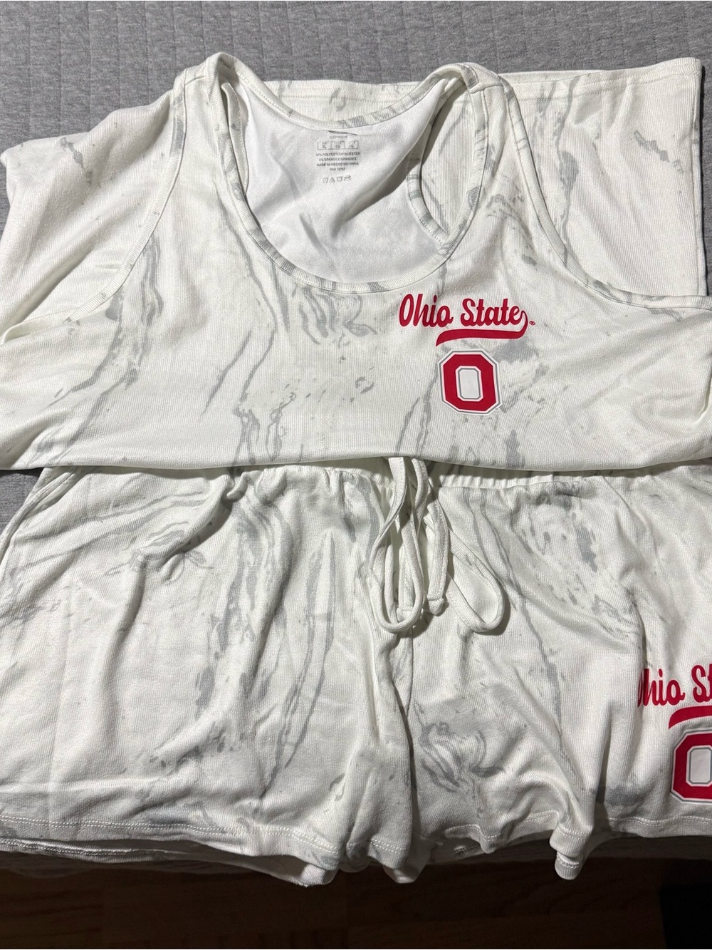 Ohio State Marble-Print Tank & Shorts Pajama Set